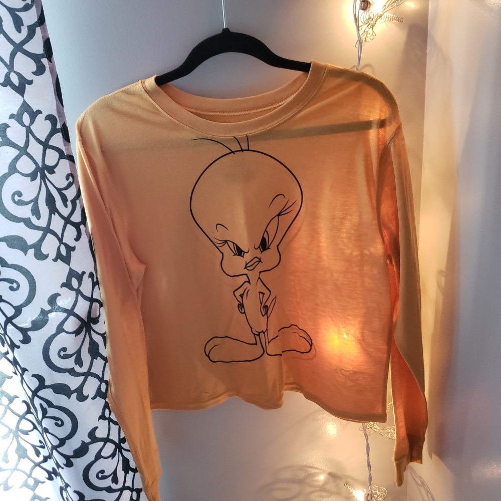 Looney Tunes Tweety Bird Long sleeve crop